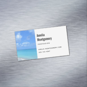 Beautiful Turquoise Tropical Beach Business Card Magnet