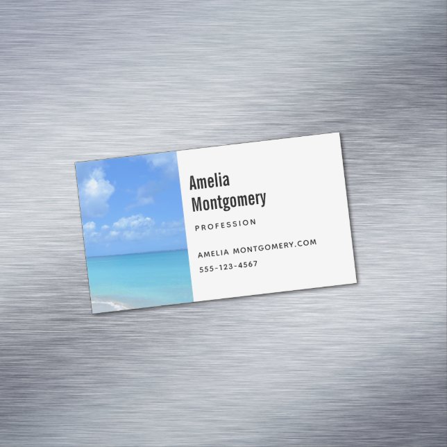 Beautiful Turquoise Tropical Beach Business Card Magnet (In Situ)