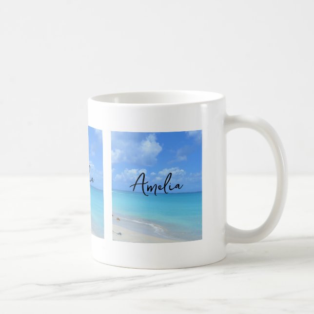 Beautiful Turquoise Tropical Beach Coffee Mug (Right)