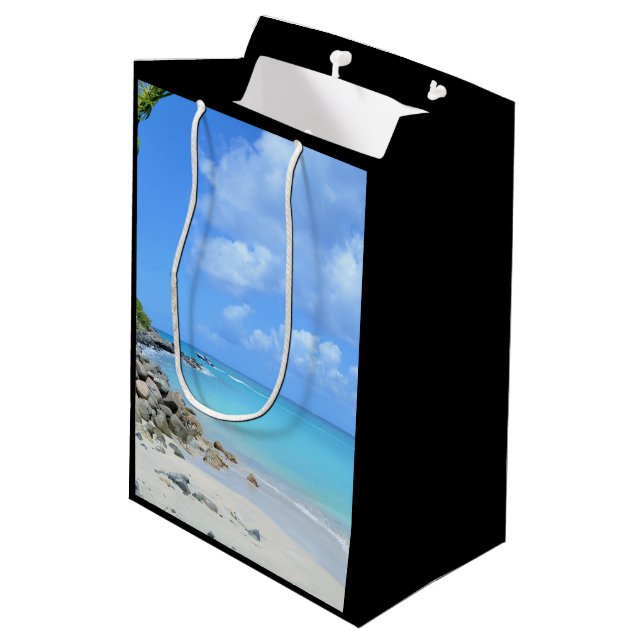 Beautiful Turquoise Tropical Beach  Medium Gift Bag (Back Angled)