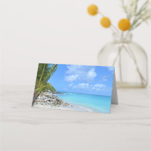 Beautiful Turquoise Tropical Beach Place Card