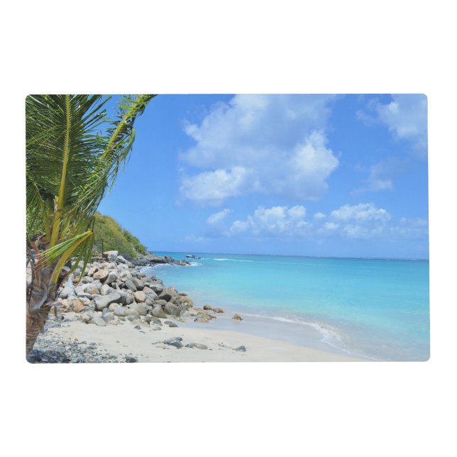 Beautiful Turquoise Tropical Beach  Placemat (Front)