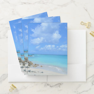Beautiful Turquoise Tropical Beach Pocket Folder