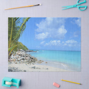 Beautiful Turquoise Tropical Beach Tissue Paper