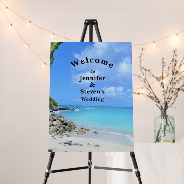 Beautiful Turquoise Tropical Beach Wedding  Foam Board (In Situ (Stand))