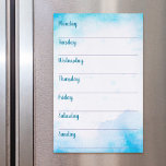 Beautiful turquoise watercolor art weekly planner magnetic dry erase sheet<br><div class="desc">Get organized for the week and stay that way. The beauty of this vibrant turquoise watercolor art background provides inspiration whenever you use this stunning dry erase magnetic sheet. As useful as it is pretty, this weekly planner will keep you on track, in major style. Choose from 3 sizes: half-letter,...</div>
