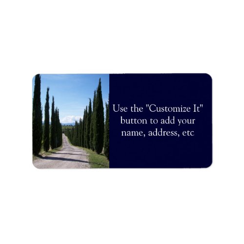 Beautiful Tuscan Cypress Label