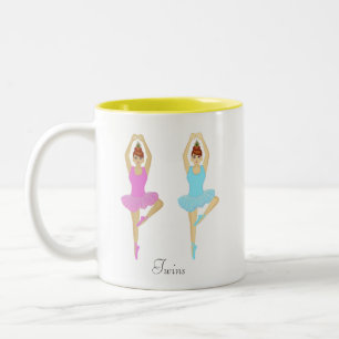 Beautiful twin ballet dancers Two-Tone coffee mug