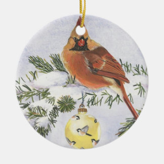 Beautiful two sided cardinal ornament
