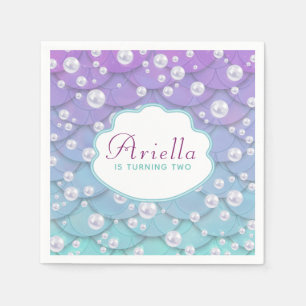 Beautiful Under the Sea Mermaid Birthday Napkins
