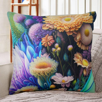 Beautiful Underwater Flowers Throw Pillow by AutumnRoseMDS at Zazzle