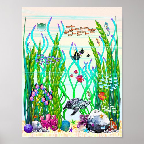 Beautiful Underwater Garden Poster