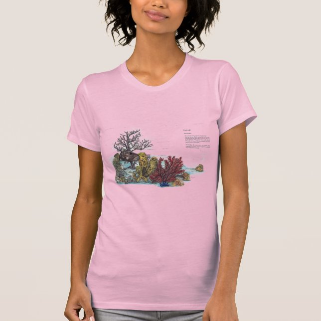 Beautiful Underwater Handpainted Coral reef T-Shirt (Front)