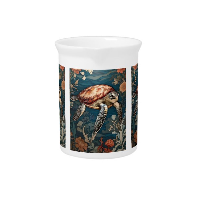 Beautiful Underwater Sea Turtle Beverage Pitcher (Front)