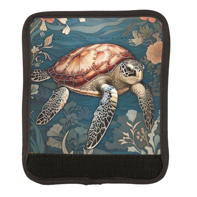 Beautiful Underwater Sea Turtle   Luggage Handle Wrap (Front)