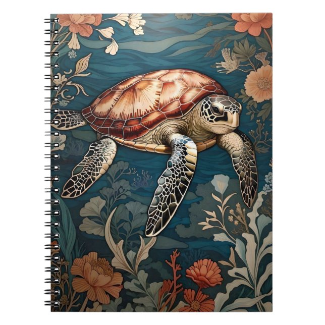 Beautiful Underwater Sea Turtle   Notebook (Front)
