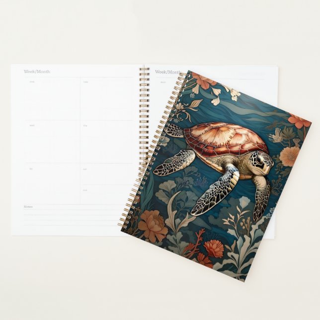 Beautiful Underwater Sea Turtle   Planner (Display)