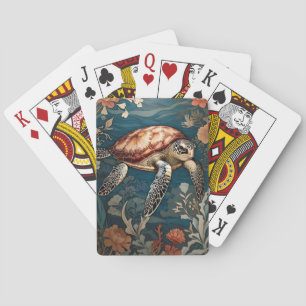 Beautiful Underwater Sea Turtle Poker Cards