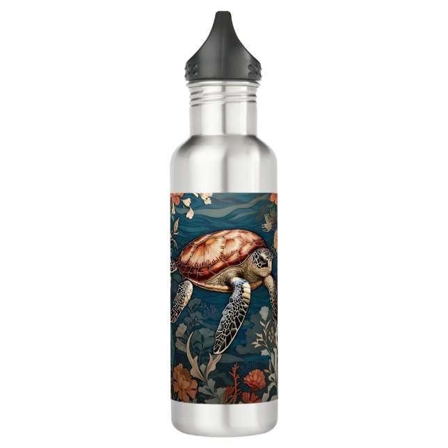 Beautiful Underwater Sea Turtle Stainless Steel Water Bottle (Left)