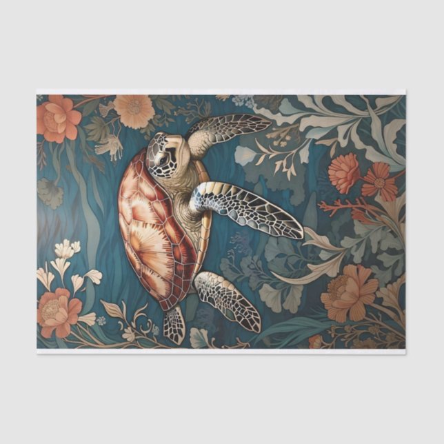 Beautiful Underwater Sea Turtle   Tissue Paper (Front)