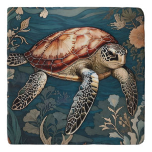 Beautiful Underwater Sea Turtle Trivet