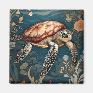 Beautiful Underwater Swimming Sea Turtle Magnet