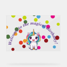 Beautiful unicorn birthday Acrylic Sign