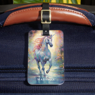 Beautiful Unicorn Custom Name Template Luggage Tag