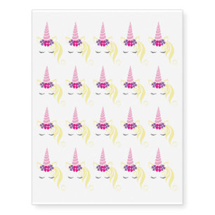 Beautiful Unicorn Face Design Temporary Tattoos