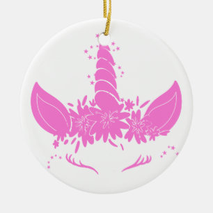 Beautiful unicorn head - Choose background color Ceramic Ornament