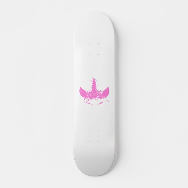 Beautiful unicorn head - Choose background color Skateboard (Front)