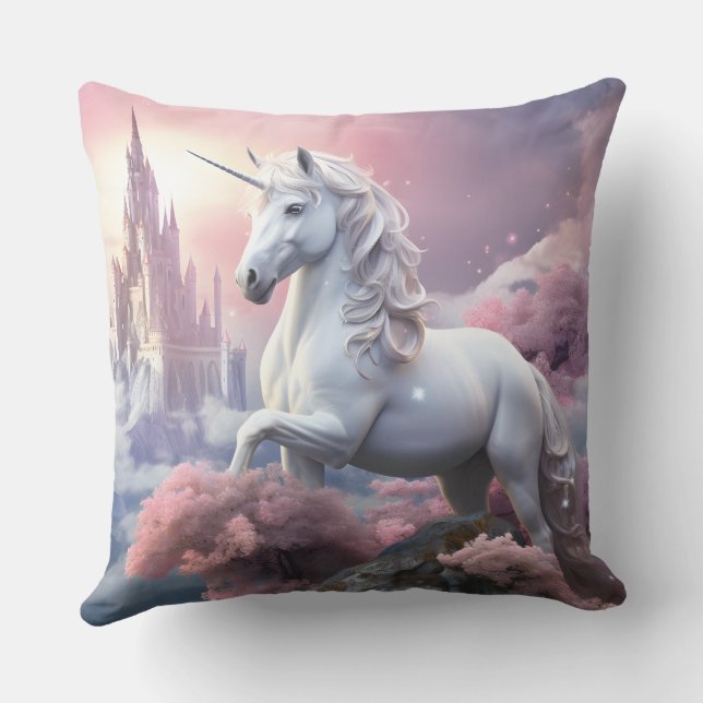 Beautiful Unicorn Outdoor Pillow (Back)