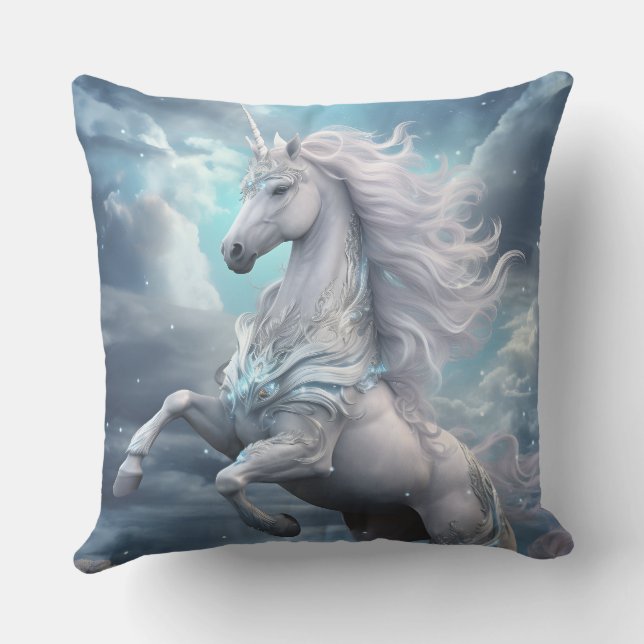 Beautiful Unicorn Outdoor Pillow (Back)