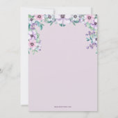 Beautiful Unicorn Purple Floral Girls Baby Shower Invitation (Back)
