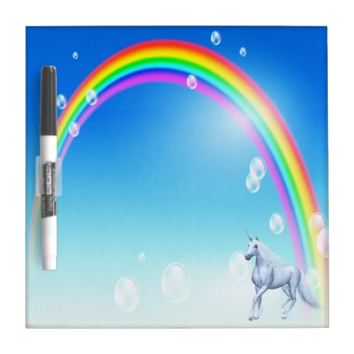 Beautiful Unicorn  Rainbow Dry Erase Board