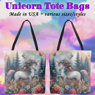 Beautiful Unicorn Rainbow Vintage Boho Tote Bag