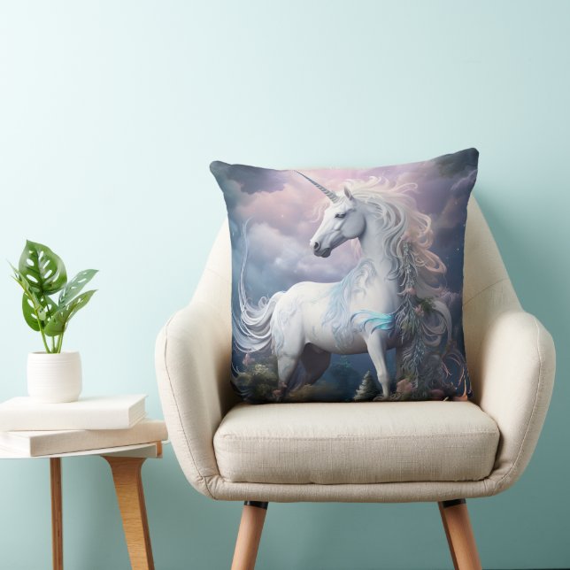 Beautiful Unicorn Throw Pillow (Chair)