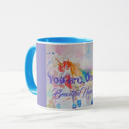 Beautiful Unicorn Watercolor art Girls Ladies Mug