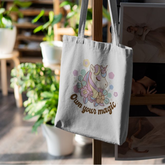 Beautiful Unicorn With Flowers Tote Bag (Creator Uploaded)