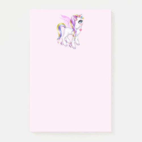 Beautiful Unicorn with Rainbow Mane  Tail Post_it Notes