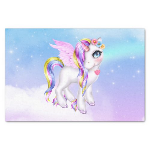 Beautiful Unicorn with Rainbow Mane  Tail Tissue Paper