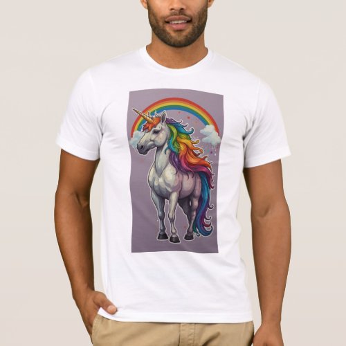 BEAUTIFUL UNICORN WITH RAINBOW  T_Shirt