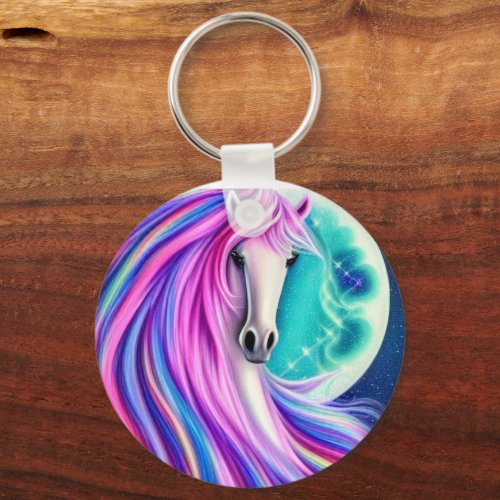 Beautiful Unicorns Full Flowing Graphic            Keychain