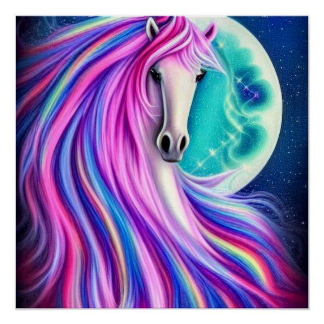 Beautiful Unicorns Full Flowing Graphic            Poster (Front)