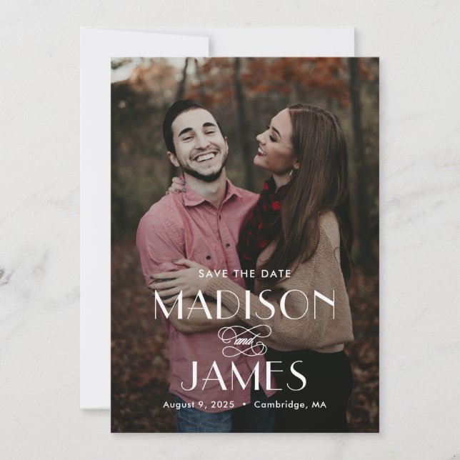 Beautiful Union Editable Color Save The Date Card (Front)