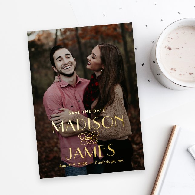 Beautiful Union FOIL Wedding Save The Date Card (Creator Uploaded)