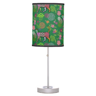 Beautiful, Unique, Colorful Floral Cat Table Lamp