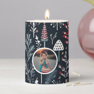 Beautiful unique family photo collage Christmas Pillar Candle