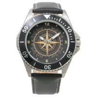 Beautiful Unique Gold & Black Compass Antique ~