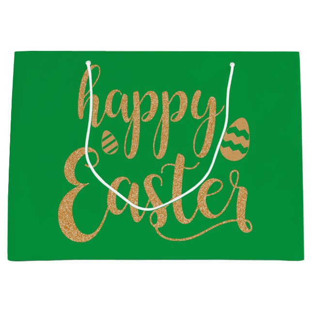 Beautiful unique gold large gift bag (Front)